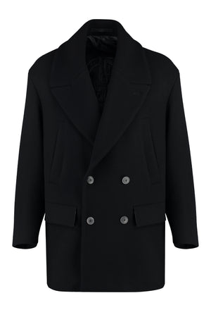 Wool blend double-breasted coat-0